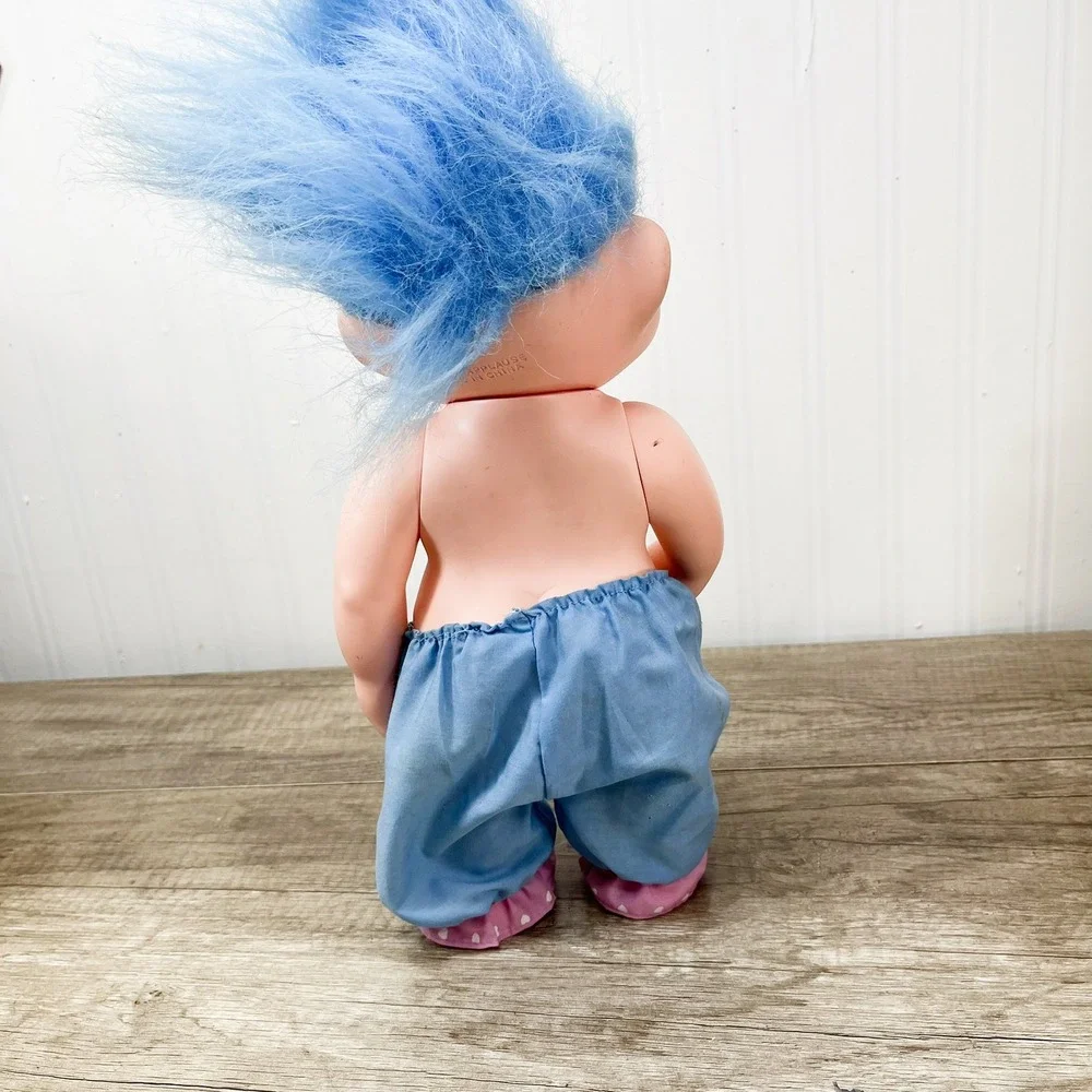 Vintage Applause Magic Trolls Doll‎ Blue Hair Star Eyes 12 Inch Vinyl Figure